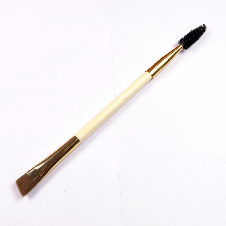 Double-Ended Bamboo Eyebrow Brush with Comb