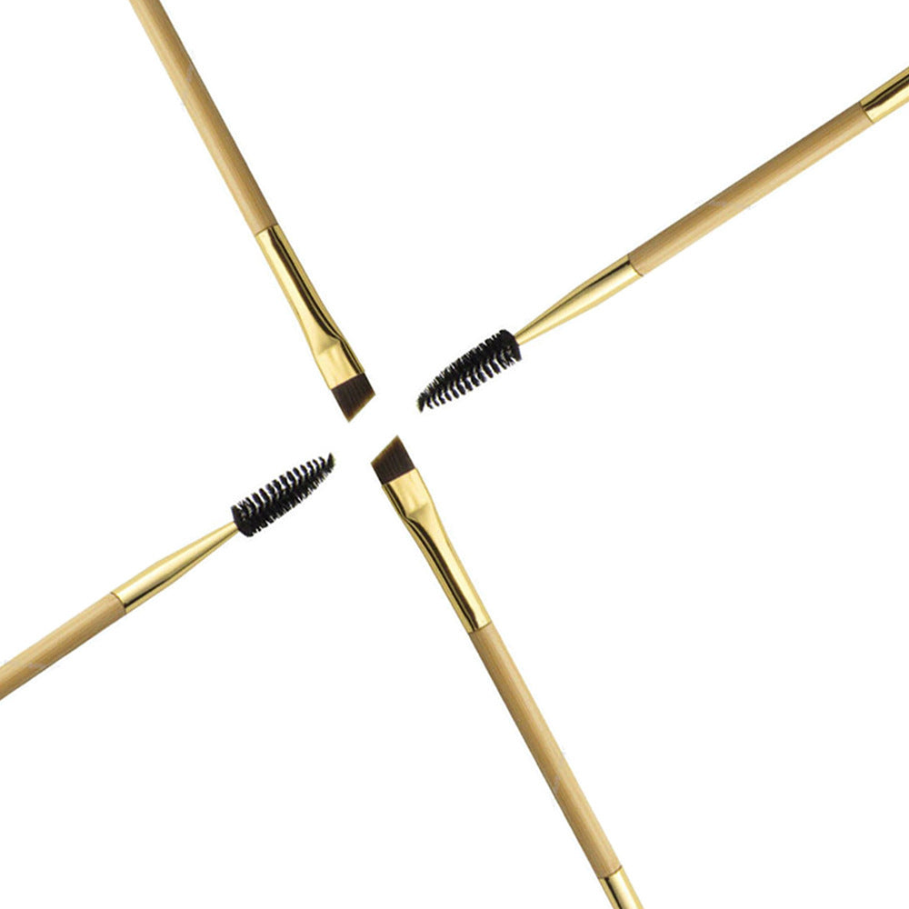 Double-Ended Bamboo Eyebrow Brush with Comb