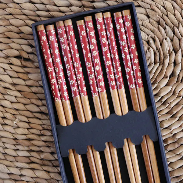 Kawashimaya Japanese Bamboo Chopsticks Set (5 Pairs)