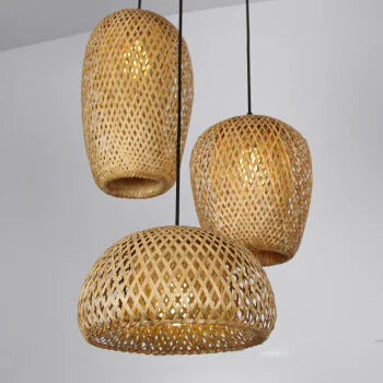 Rustic Rattan Chandelier