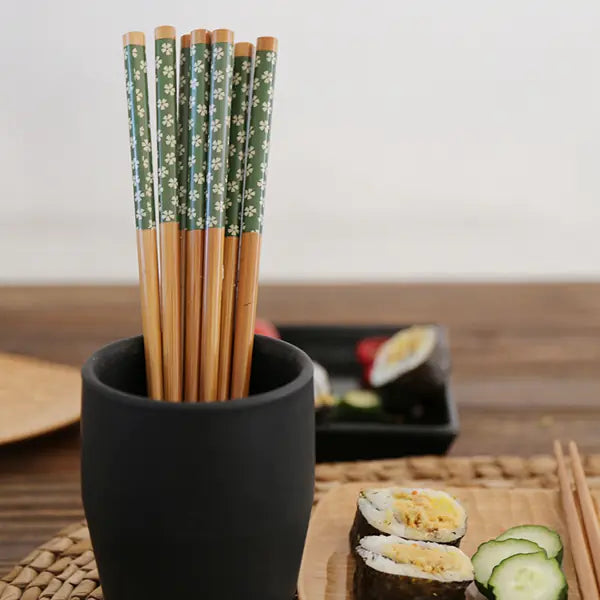 Elegant Japanese Bamboo Chopstick Set (5 Pairs)