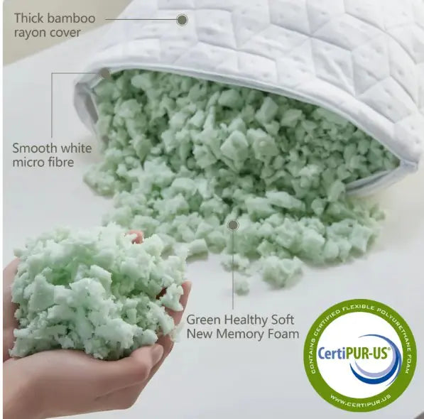 Hypoallergenic Bamboo Memory Foam Pillow with Orthopaedic Support