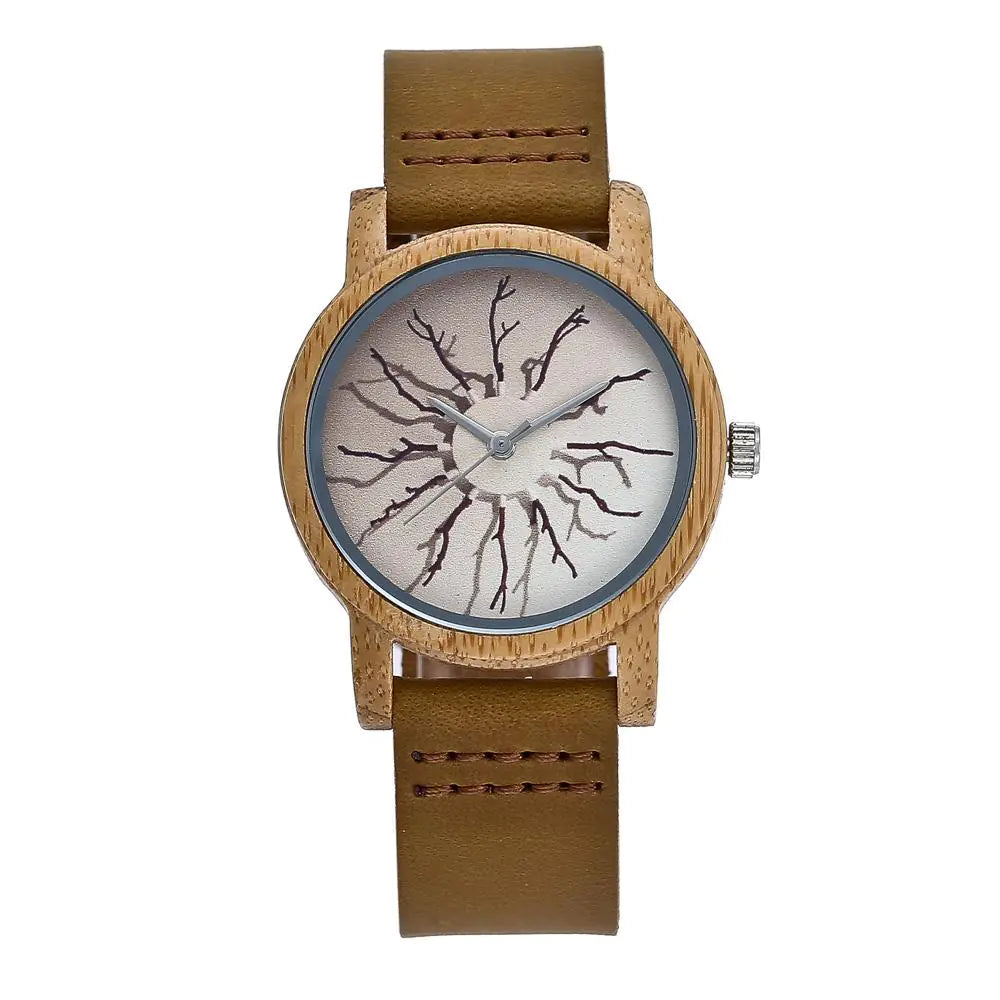 Couple's Minimalist Bamboo Quartz Watch