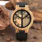 Tree of Life Zebra Wood and Bamboo Watch