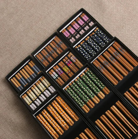 Elegant Japanese Bamboo Chopstick Set (5 Pairs)