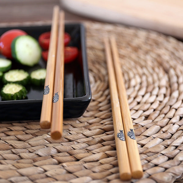 Elegant Japanese Bamboo Chopstick Set (5 Pairs)