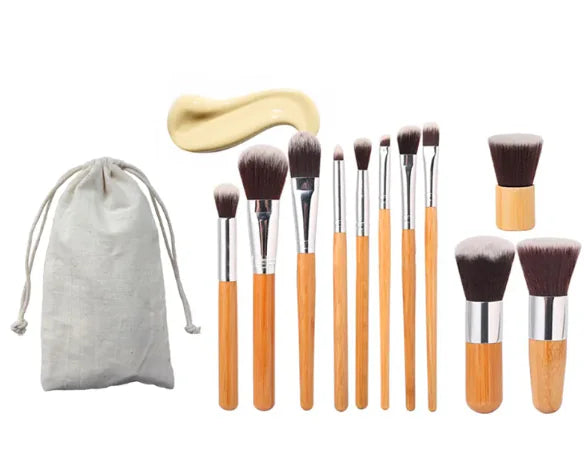 Bamboo Makeup Brush Set