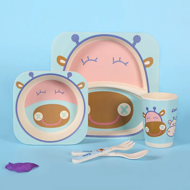 Eco-Friendly Bamboo Fiber Kids Dinnerware Set