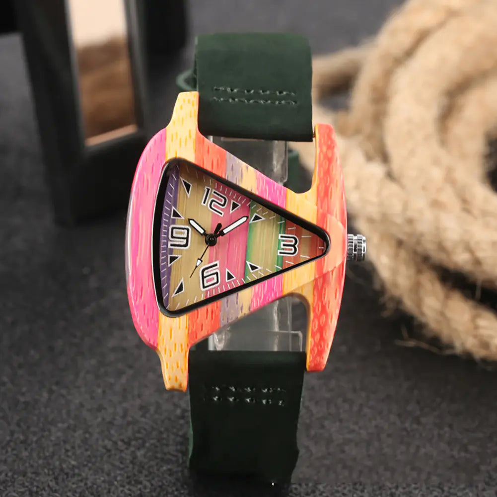 Creative Colorful Bamboo Fish Design Casual Watch
