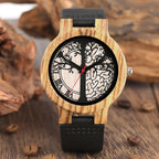Tree of Life Zebra Wood and Bamboo Watch