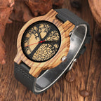 Tree of Life Zebra Wood and Bamboo Watch